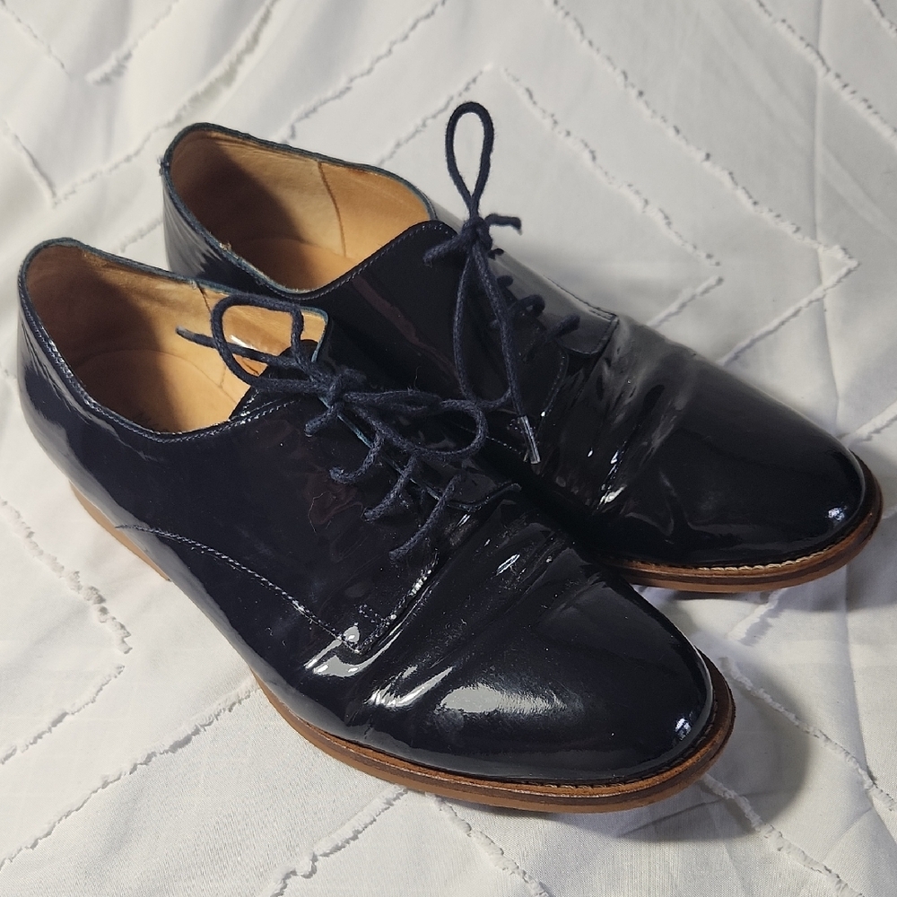 Maison Toufet Doriane style Leather Navy Women's Loafers